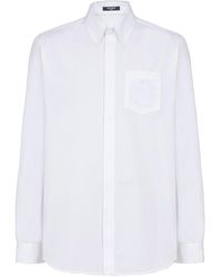 Balmain - Long Sleeved Curved Hem Shirt - Lyst