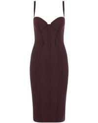 Elisabetta Franchi - Strapped Corset Midi Dress - Lyst