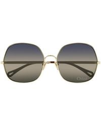 Chloé - Chloé Eyewear Geometric Frame Sunglasses - Lyst