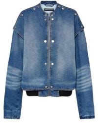 Y. Project - Snap Off Denim Bomber Jacket - Lyst
