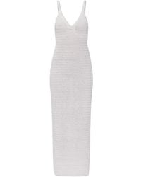 Balmain - Crochet Strappy Knitted Dress - Lyst