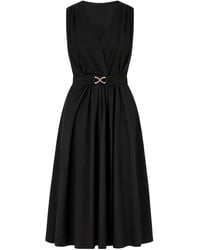 Twinset - Belted Pleated Midi Dress - Lyst