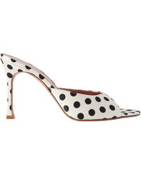 AMINA MUADDI - Polka-Dot Satin Mules - Lyst