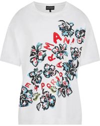 Emporio Armani - Logo-Print Crewneck T-Shirt - Lyst