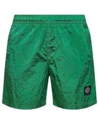 Stone Island - Logo Patch Swim Shorts - Lyst