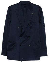 Lardini - Double-Breasted Peak-Lapel Blazer - Lyst