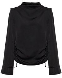 AllSaints - Leslie Ruched Cowl-Neck Top - Lyst