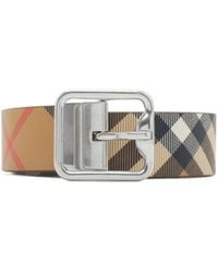 Burberry - Reversible Checked B Buckle Belt - Lyst