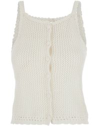 DUNST - Crochet Buttoned Tank Top - Lyst