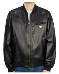 Prada - Reversible Nappa Leather Bomber Jacket - Lyst