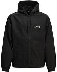 Stussy - Stüssy Logo Zip Hooded Jacket - Lyst