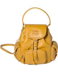 Miu Miu - Leather Backpack - Lyst