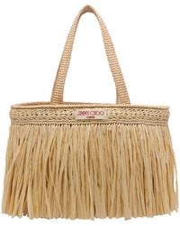 Jimmy Choo - Logo Patch Fringed Tote Bag - Lyst