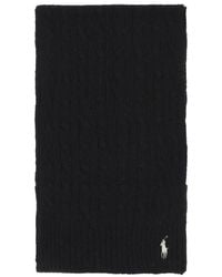 Polo Ralph Lauren - Pony Embroidered Cable-Knit Scarf - Lyst