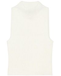 Courreges - Courrèges Mock-Neck Cropped Ribbed Tank Top - Lyst