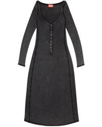 DIESEL - D-Ley Faded Ribbed Jersey Midi Dress - Lyst