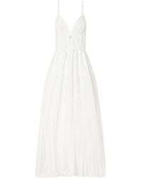 Jonathan Simkhai - Selene Cut-Out Pleated Poplin Maxi Dress - Lyst