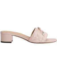 Dior - Quilted Slide Heeled Sandals - Lyst