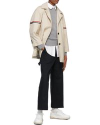 Thom Browne - Rwb Striped Single-Breasted Coat - Lyst