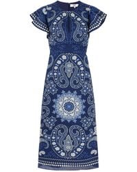 Sea - Paisley-Printed Ramie Midi Dress - Lyst