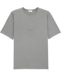 Saint Laurent - Logo Embroidered Crewneck T-Shirt - Lyst