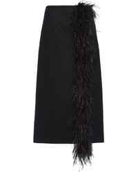 Prada - High-Waist Midi Skirt - Lyst