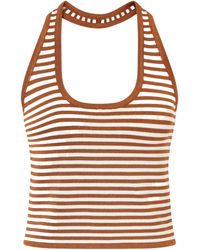Calle Del Mar - Halterneck Striped Knitted Top - Lyst