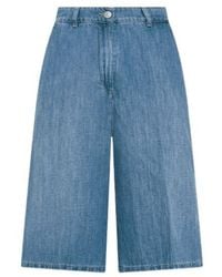 Seventy - Blended Linen Denim Bermuda Shorts - Lyst