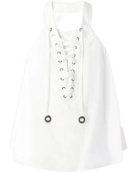 Pinko - Lace-Detail Halterneck Blouse - Lyst