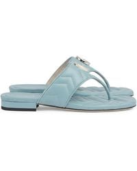 Gucci - Double G-Clip Toe Slippers - Lyst