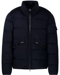 Stone Island - High-Neck Zip Up Coat - Lyst