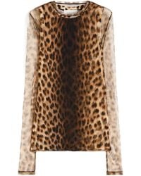 Sportmax - Spxzebu Sheer Animal Printed Long-Sleeved Top - Lyst