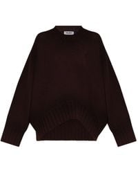 The Attico - The Logo Embroidered Asymmetric Knitted Jumper - Lyst