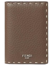 Fendi - Logo Plaque Bifold Card Holder - Lyst