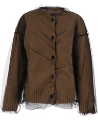 MSGM - Sheer Layered Knitted Cardigan - Lyst