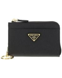 Prada - Saffiano Leather Keychain - Lyst