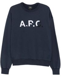 A.P.C. - Logo-Print Sweatshirt - Lyst