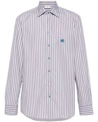 Etro - Pegaso Embroidered Striped Shirt - Lyst