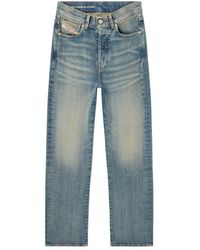 DIESEL - Logo Patch Straight Leg Jeans - Lyst