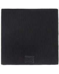 Dolce & Gabbana - Logo Patch Ribbed Scarf - Lyst