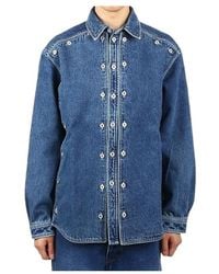 Y. Project - Shirt47-S24 Button Panel Denim Shirt - Lyst