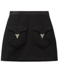 Versace - ヴェルサーチ サテントリム ウール ミニスカート - Lyst