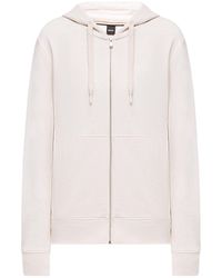 BOSS - Tonal Logo Zip-Up Hoodie - Lyst