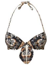 Twinset - Push-Up Bikini Top With Print And Rhinestones - Lyst
