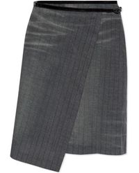 DIESEL - Pinstripe-Pattern Virgin Wool Wrap Skirt - Lyst