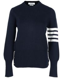 Thom Browne - 4-Bar Crewneck Knitted Jumper - Lyst