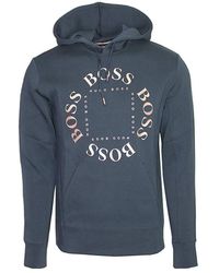 BOSS - Logo Hooded Sweater - Lyst