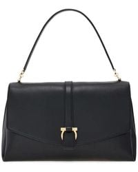 Ferragamo - Ferragamo Front Flap Large Shoulder Bag - Lyst