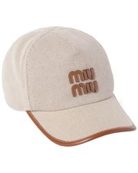 Miu Miu - Logo-Patch Curved Peak Baseball Hat - Lyst