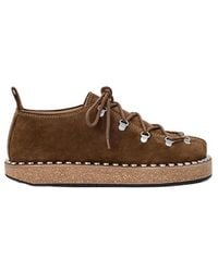 Loewe - Suede Leather Lace-Up Shoes - Lyst